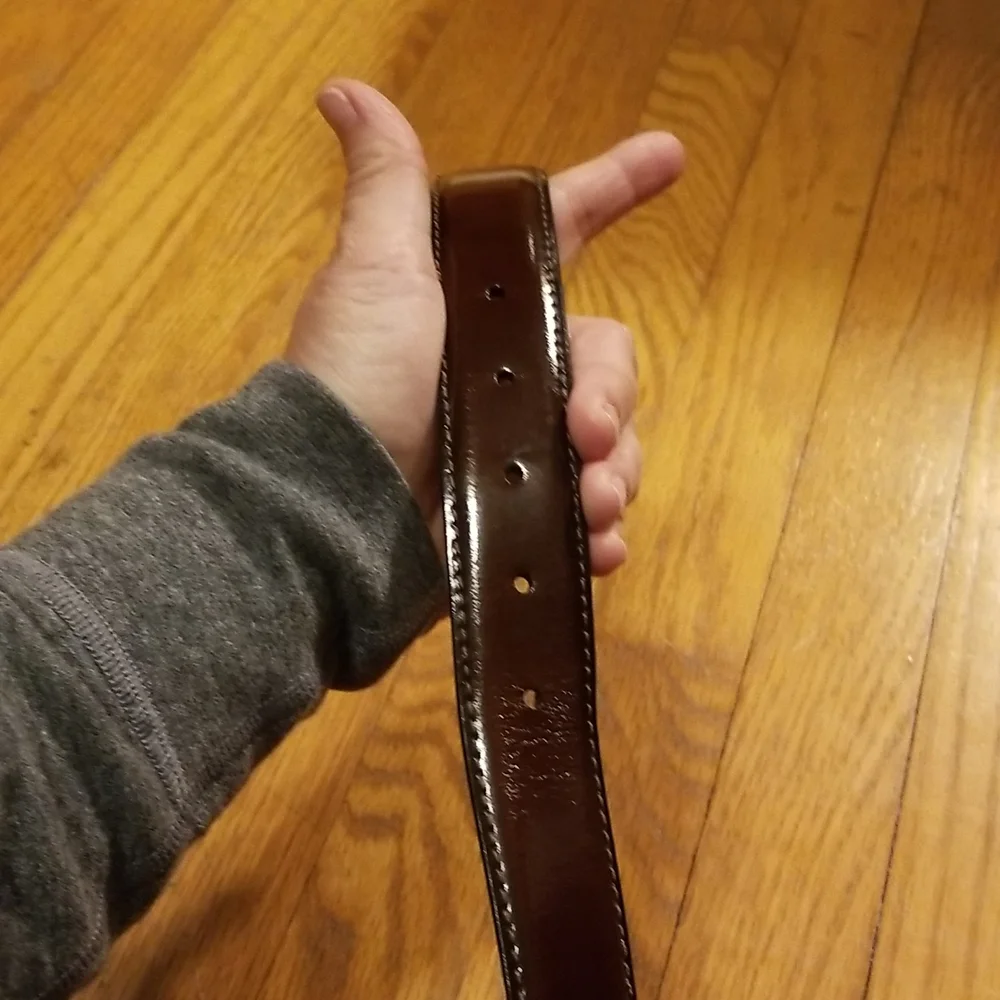 Fatto A Mano Italia Handmade In Italy Brown leather belt, size 44 unisex